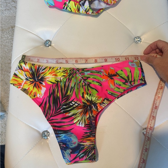 Tropical Floral Bandeau Tube Top High Waisted Bikini Size Small NWT New - Picture 10 of 12